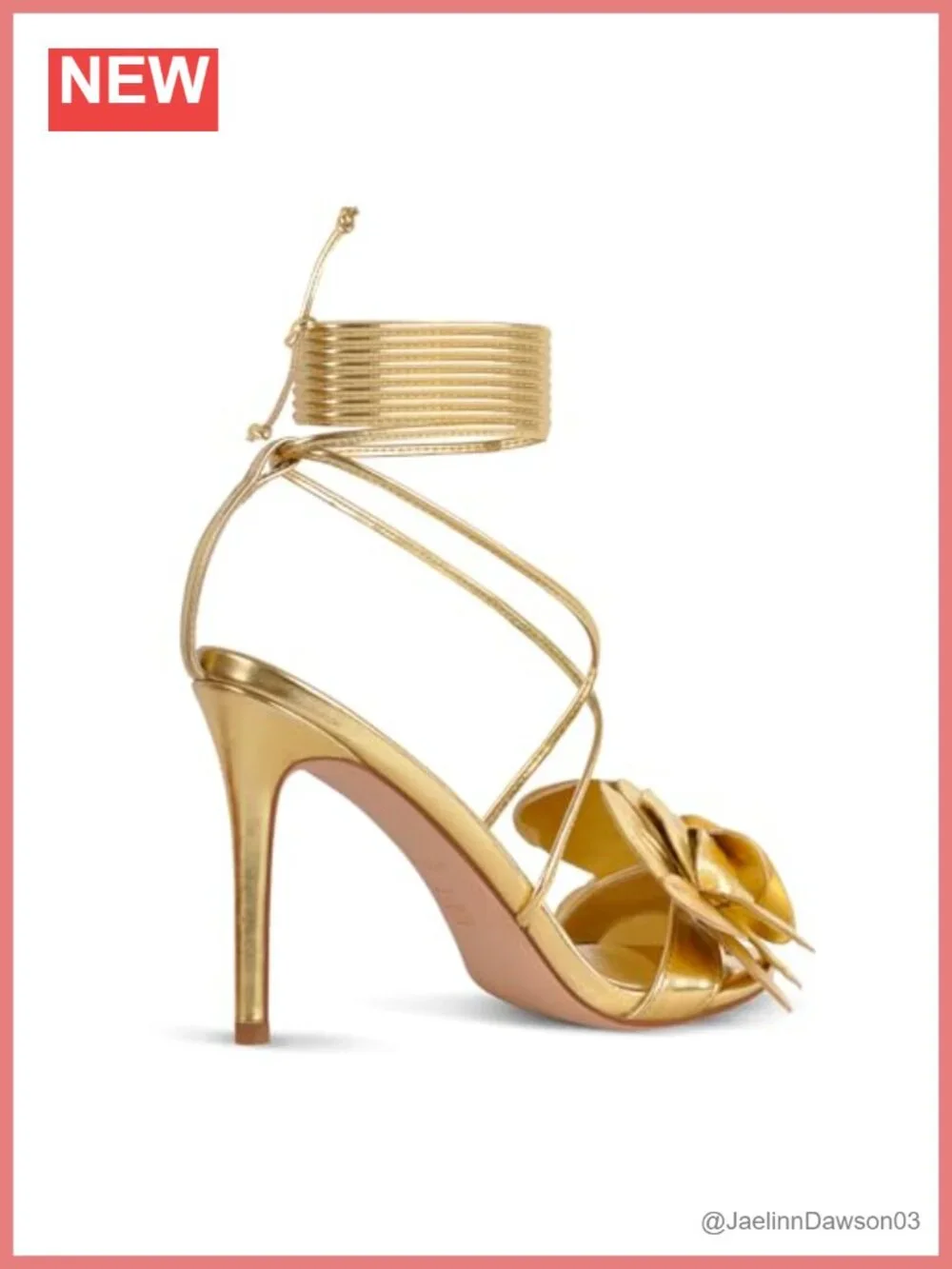 Faux Leather Gladiator Heels Lace Up Floral Stiletto Sandals Round Toe